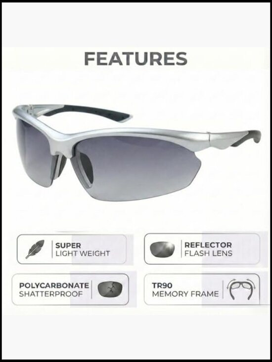 Polarized Sports Sunglasses TR90 Frame UV400 Protection Running Cycling Fishing